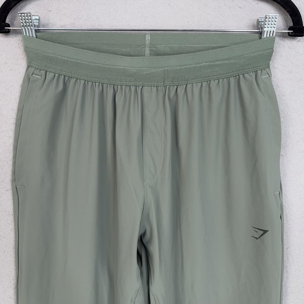 Gymshark Joggers Womens Medium Green Lightweight Stretch Windbreak Cuffed Pants - Picture 2 of 16